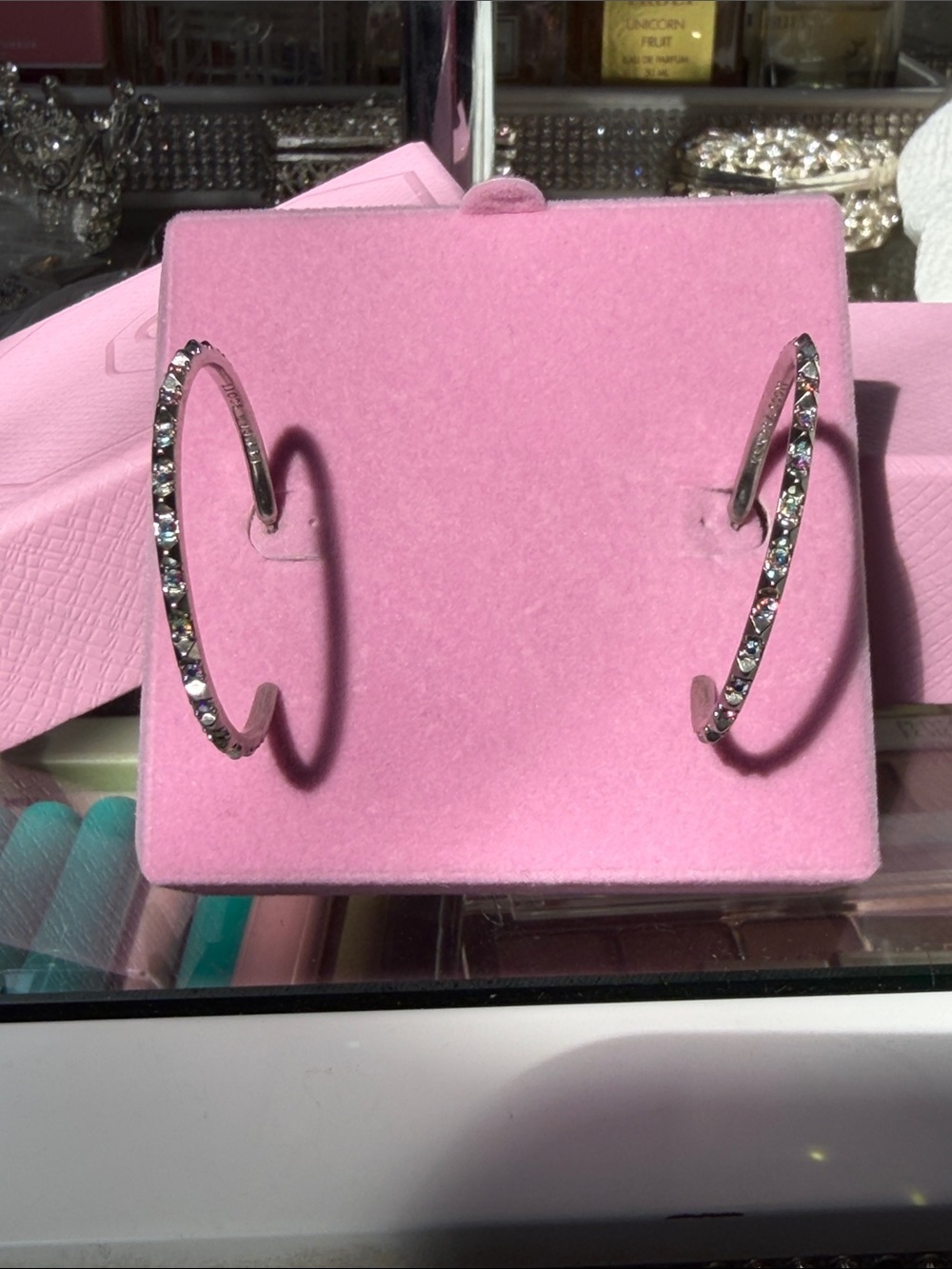Kendra Scott Iridescent Crystal Hoop Earrings - Silver Tone